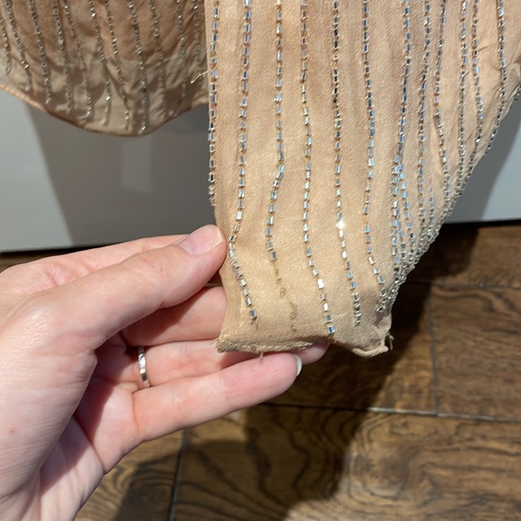 Parker Black Monarch Beaded Blush/Nude Gown - Size 6 - Picture 14 of 15